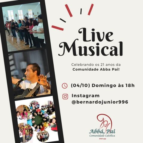 Abbá Pai comemora 21 anos de comunidade com live musical Abbá Pai comemora 21 anos de comunidade com live musical