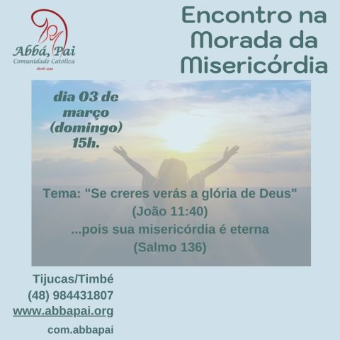 Tarde de Espiritualidade Abbá, Pai Tarde de Espiritualidade Abbá, Pai