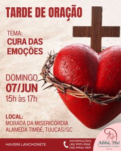 Tarde de Oração acontece no primeiro domingo de junho Tarde de Oração acontece no primeiro domingo de junho