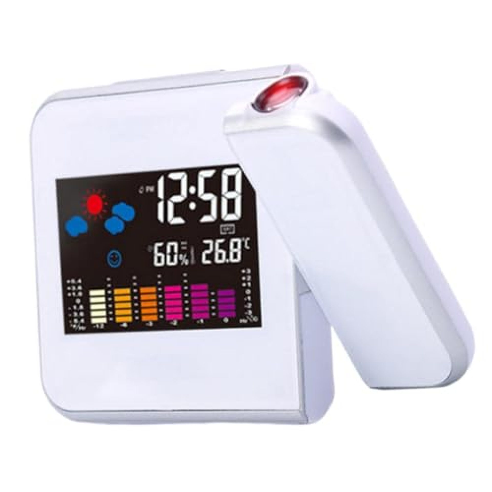 swabs® Weather Station Colourful Projection Alarm Clock Snooze Functions Hygrometer Tempmeter Wall Projecting Digital Clocks with Back Light LCD Display swabs® Weather Station Colourful Projection Alarm Clock Snooze Functions Hygrometer Tempmeter Wall Projecting Digital Clocks with Back Light LCD Display