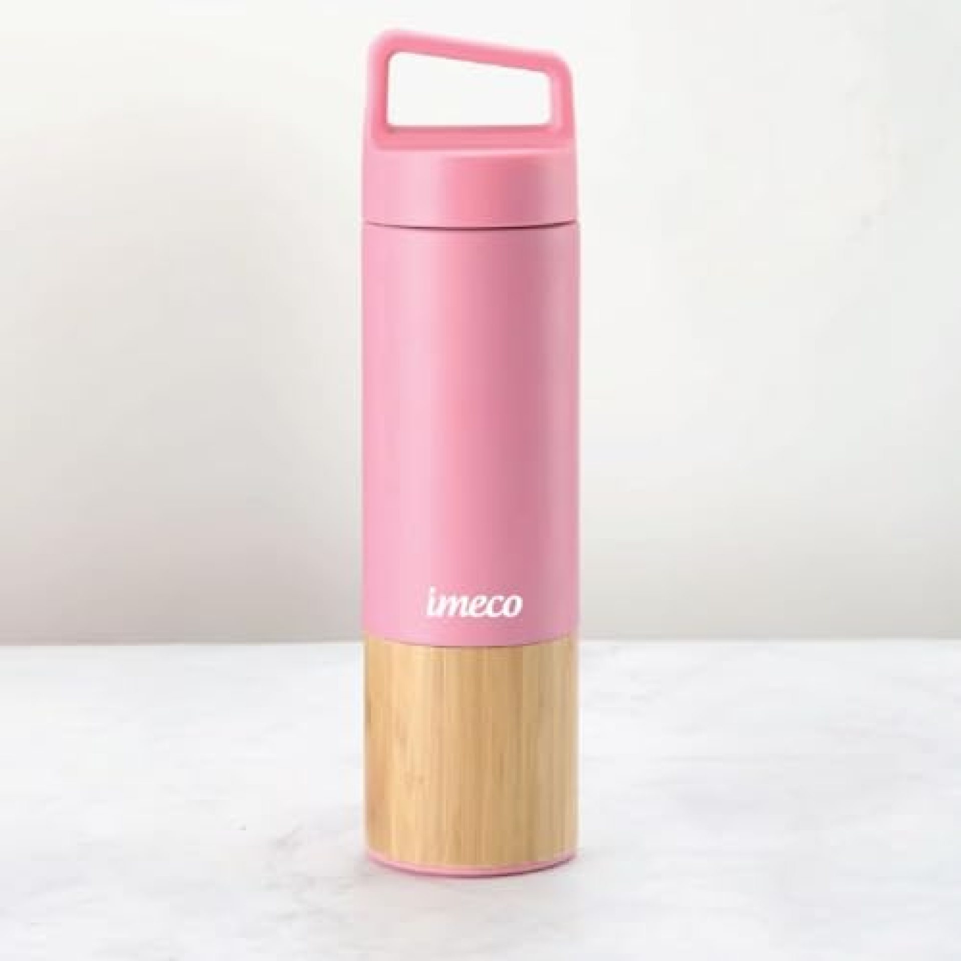 IMECO ECO-Edge Bamboo Thermal Stylish Bottle Flask 600ml| Premium Vacuum Insulated, Leakproof Stainless Steel | Keeps Drinks Hot & Cold | Ideal for Office, Home, Gym & Travel (Pink) IMECO ECO-Edge Bamboo Thermal Stylish Bottle Flask 600ml| Premium Vacuum Insulated, Leakproof Stainless Steel | Keeps Drinks Hot & Cold | Ideal for Office, Home, Gym & Travel (Pink)
