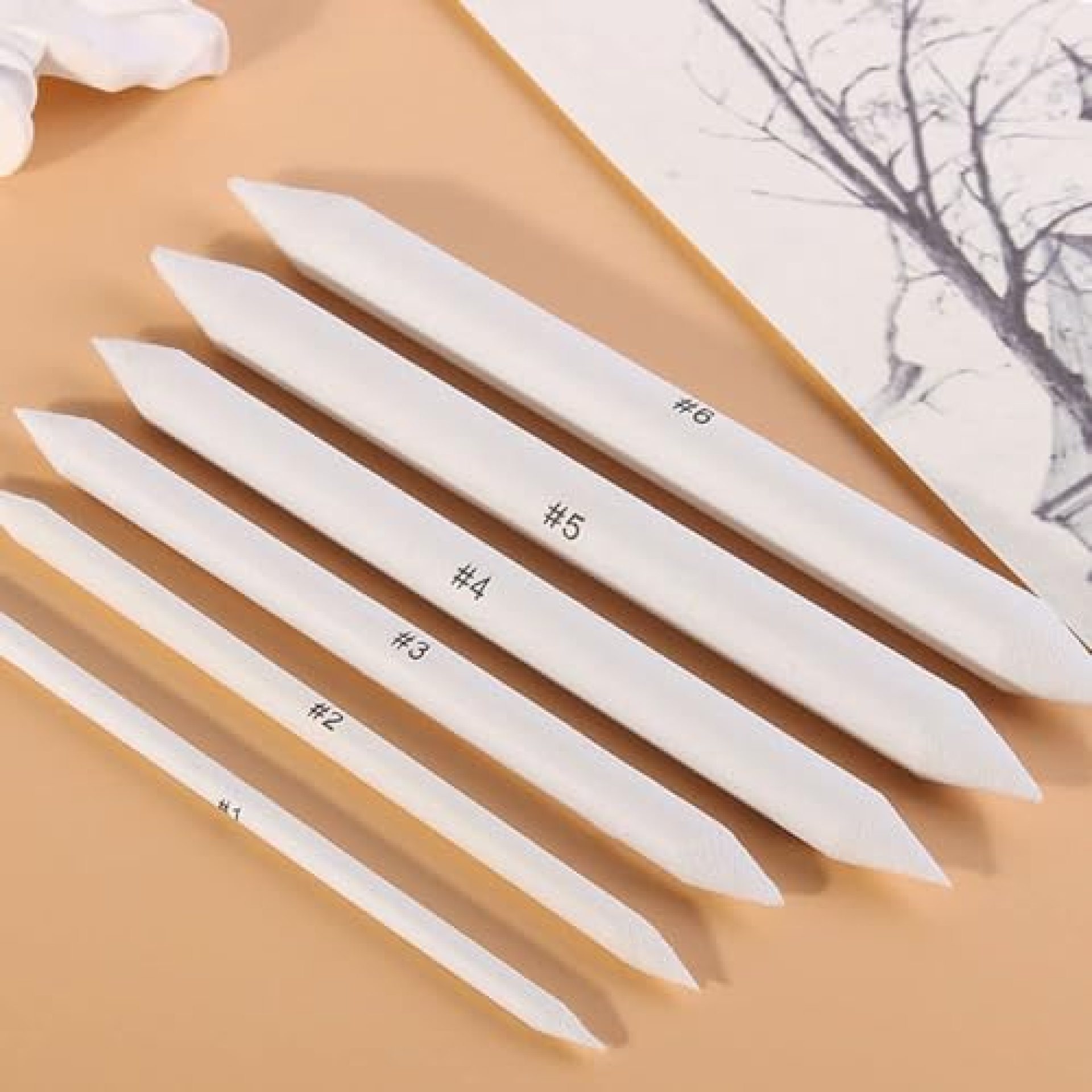 Eclet 6 PCS Blending Stumps and Tortillions Paper Art Blenders for Student Artist Charcoal Sketch Drawing Tools(F) Eclet 6 PCS Blending Stumps and Tortillions Paper Art Blenders for Student Artist Charcoal Sketch Drawing Tools(F)