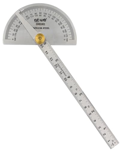 CUTHARD Stainless Steel 180 Degree Protractor – Angle Finder, graduated Ruler with heavy duty brass adjusting nut CUTHARD Stainless Steel 180 Degree Protractor – Angle Finder, graduated Ruler with heavy duty brass adjusting nut
