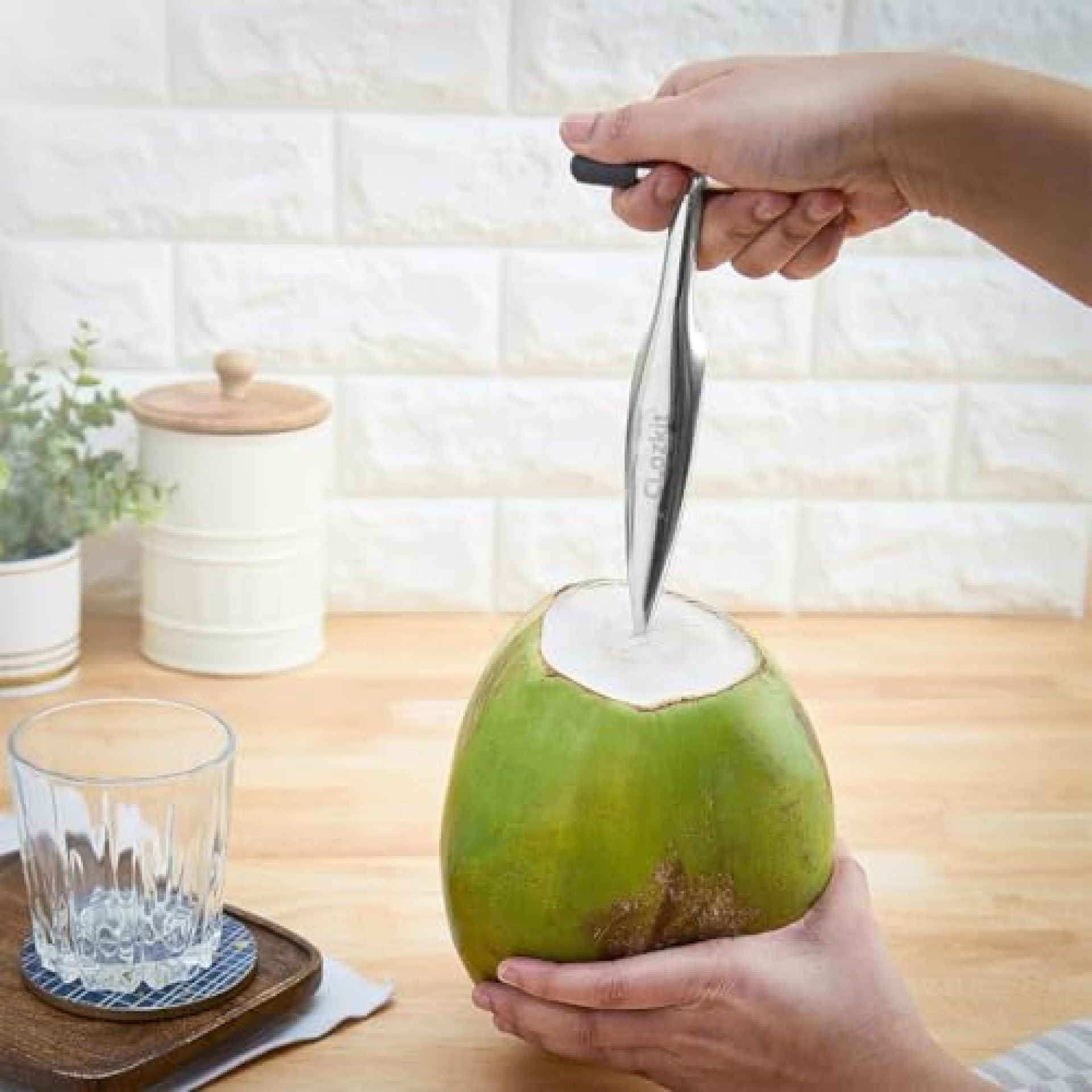 Clazkit Stainless Steel Coconut Opener Tool, Coconut Driller, Coconut Opener Machine, Coconut Opener Knife, Coconut Water Opener- (Pack- 1) Clazkit Stainless Steel Coconut Opener Tool, Coconut Driller, Coconut Opener Machine, Coconut Opener Knife, Coconut Water Opener- (Pack- 1)