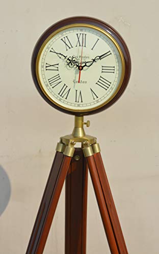 Nauticaz Wood Glass Aluminum Grandfather Nautical Clock (70 inch, Brown & Antique) Nauticaz Wood Glass Aluminum Grandfather Nautical Clock (70 inch, Brown & Antique)