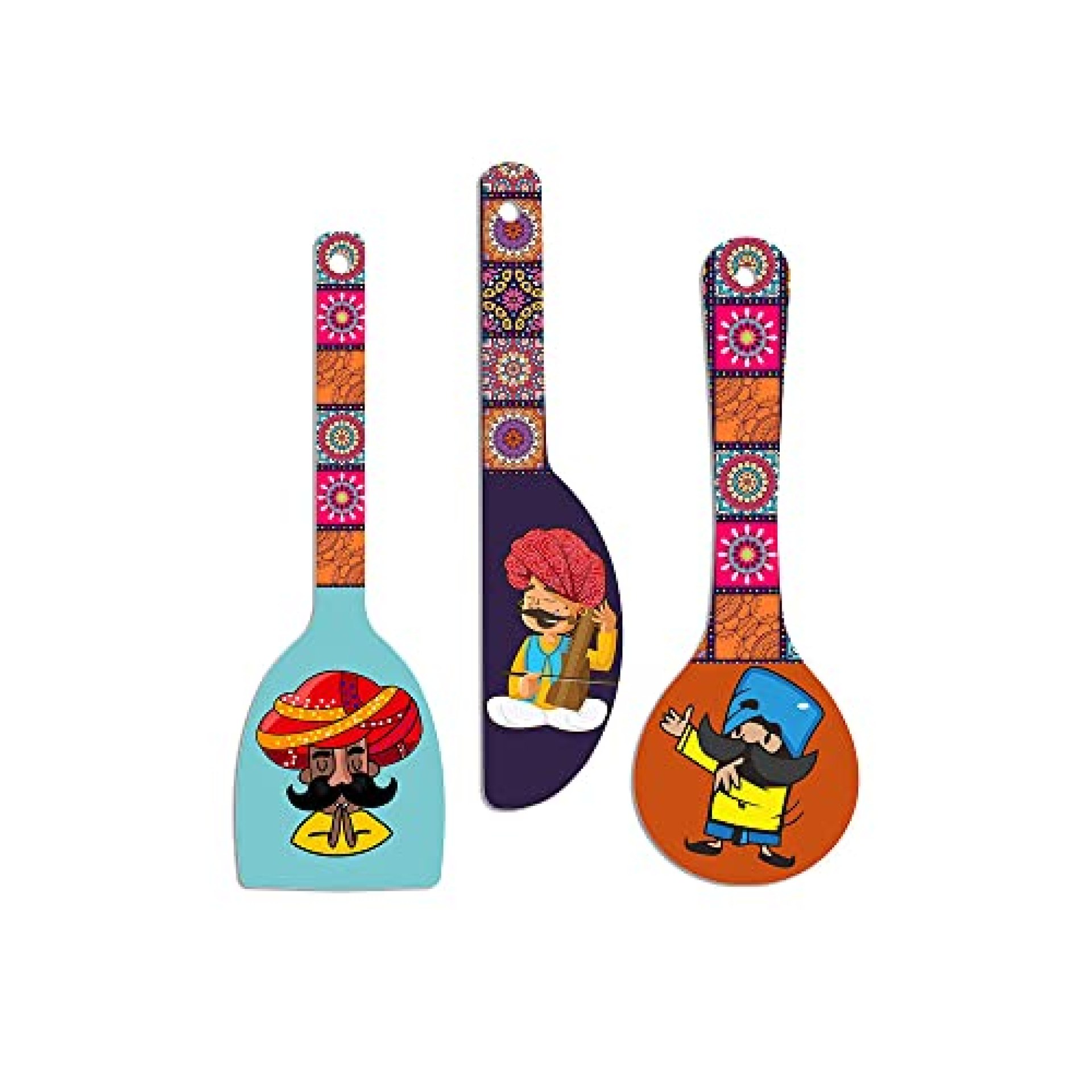 Artvibes Wooden Wall Hanger for Home | Office | Living Room | Gift | Modern Decoration Items | Kitchen Wall Decor |Rajasthani Culture Home Decor Hanging Items (WH_5012N), Set of 3 Artvibes Wooden Wall Hanger for Home | Office | Living Room | Gift | Modern Decoration Items | Kitchen Wall Decor |Rajasthani Culture Home Decor Hanging Items (WH_5012N), Set of 3