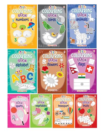Little Colouring Books for Kids (Set of 10 Books) – Gift to children for painting, drawing and coloring – Alphabets, Animals, Birds, Flags, Flowers, … Transport, Vegetables – 3 to 6 years old Little Colouring Books for Kids (Set of 10 Books) – Gift to children for painting, drawing and coloring – Alphabets, Animals, Birds, Flags, Flowers, … Transport, Vegetables – 3 to 6 years old