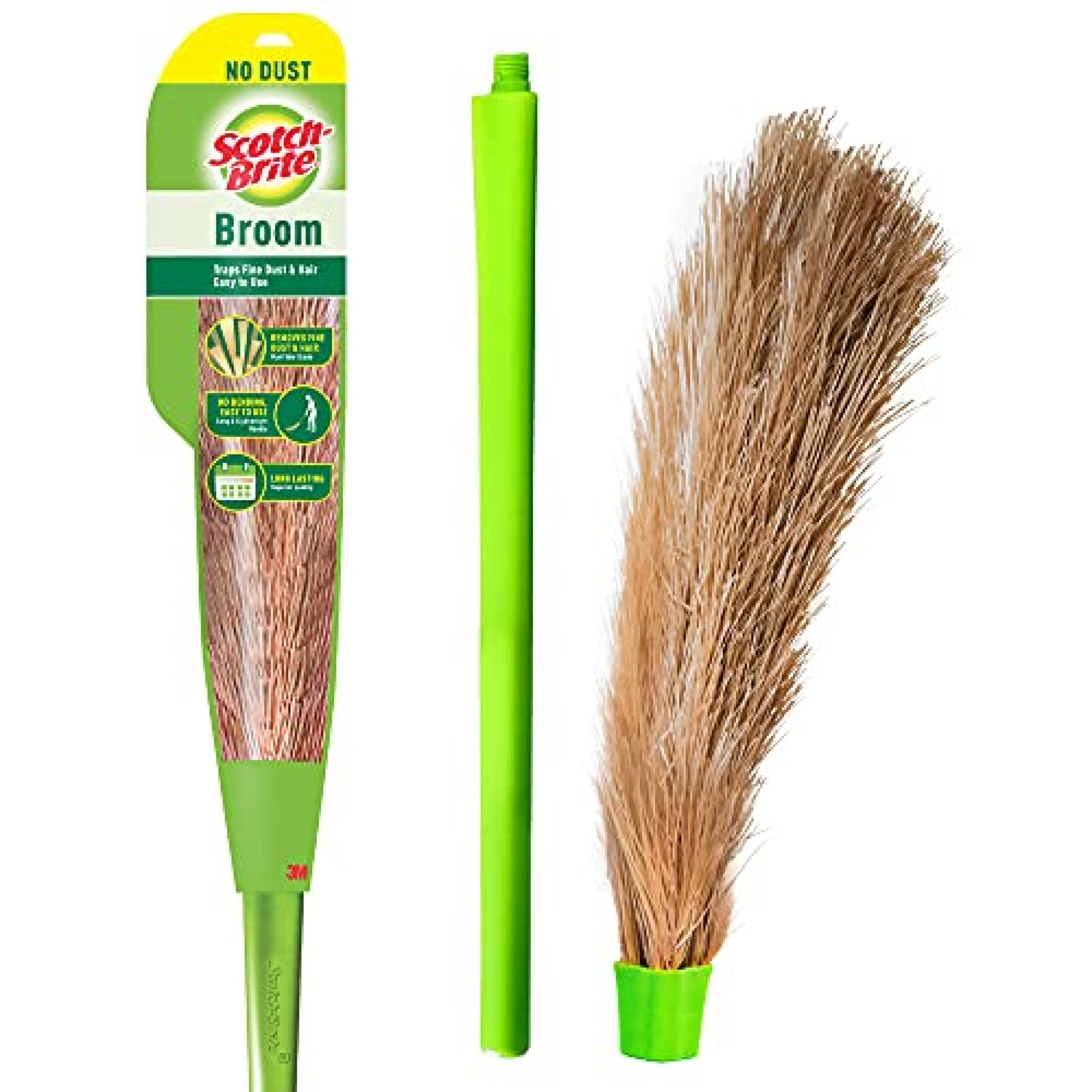 Scotch-Brite No-Dust Broom, Long handle, Easy floor cleaning (Multi-use) Scotch-Brite No-Dust Broom, Long handle, Easy floor cleaning (Multi-use)
