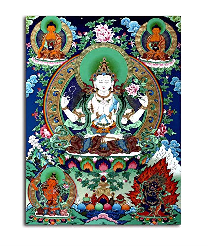 Tamatina Thangka Canvas Painting|Goddess Tara|Buddhism Art|Size-13X10 Inches.h306 Tamatina Thangka Canvas Painting|Goddess Tara|Buddhism Art|Size-13X10 Inches.h306