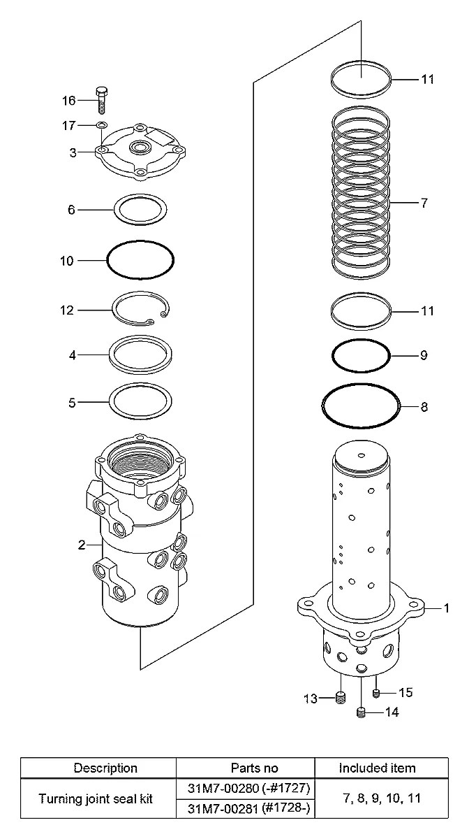 31M7-00281 Escavadeira de rodas Hyundai R55W-9