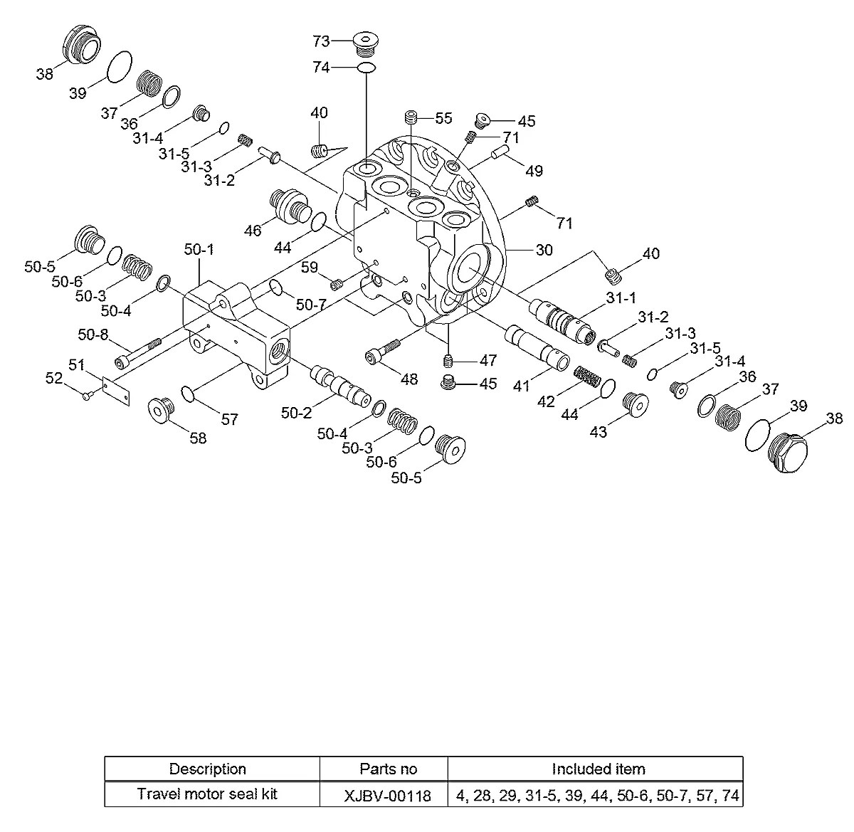 31MH-41010 Escavadeira de esteiras Hyundai R35Z-7A