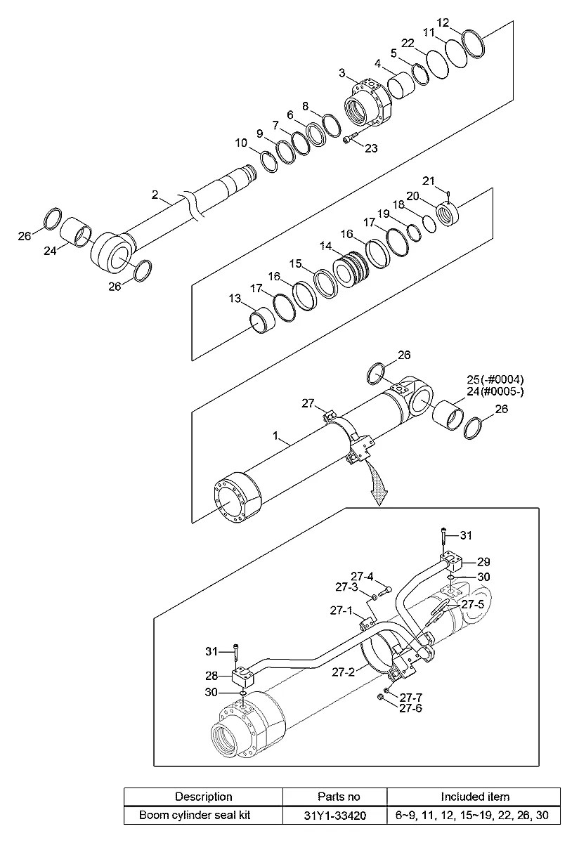 31K9-50110 Escavadeira de esteiras Hyundai HX330 L
