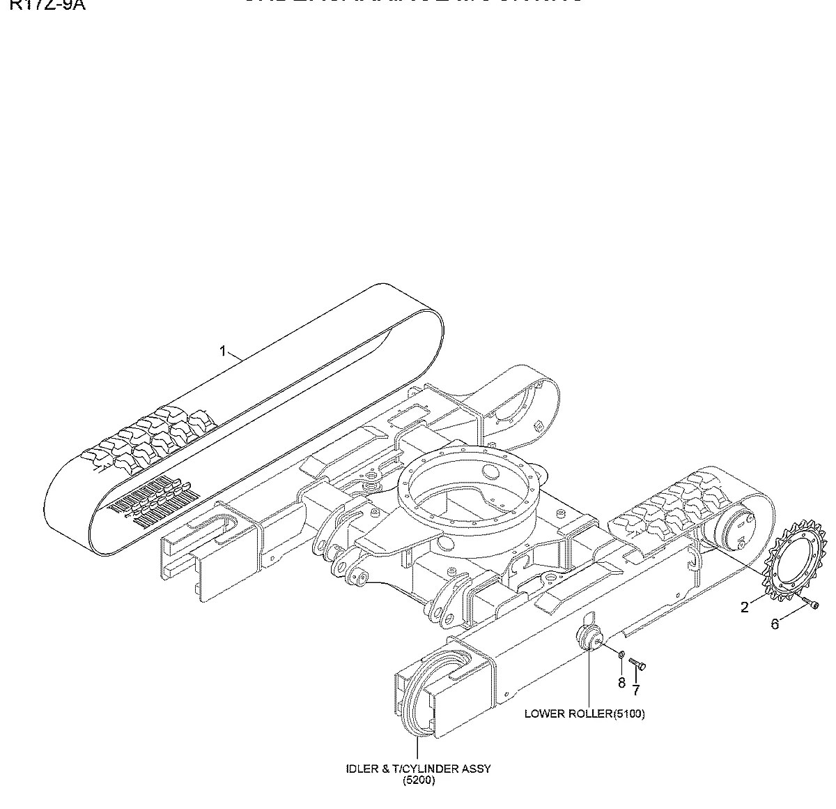 81MJ-10010 Escavadeira de esteiras Hyundai R17Z-9A