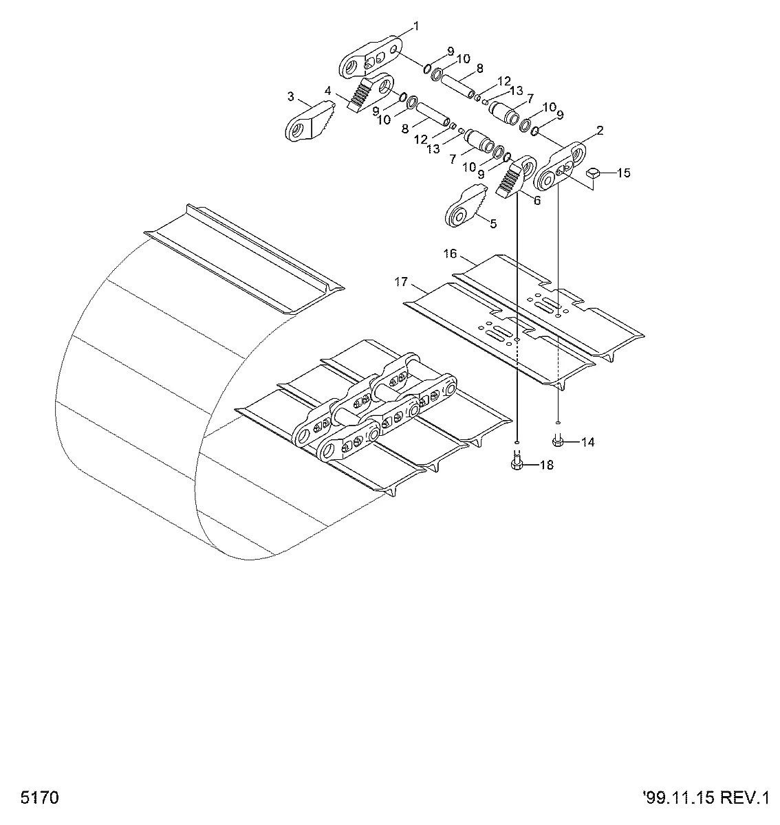 IN1319A Trator de esteira Hyundai H70-LGP