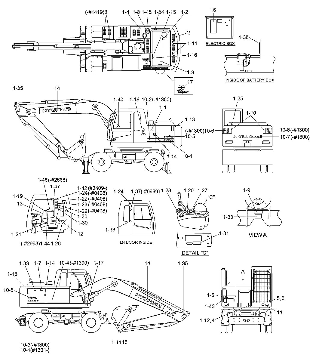 94N6-00204 Escavadeira de rodas Hyundai R200W-7