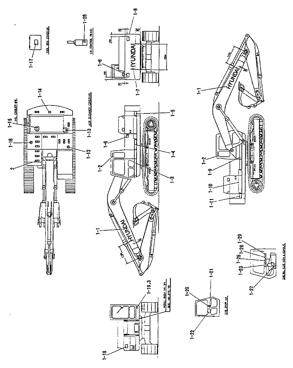 91E7-1071 Escavadeira de esteiras Hyundai R290LC