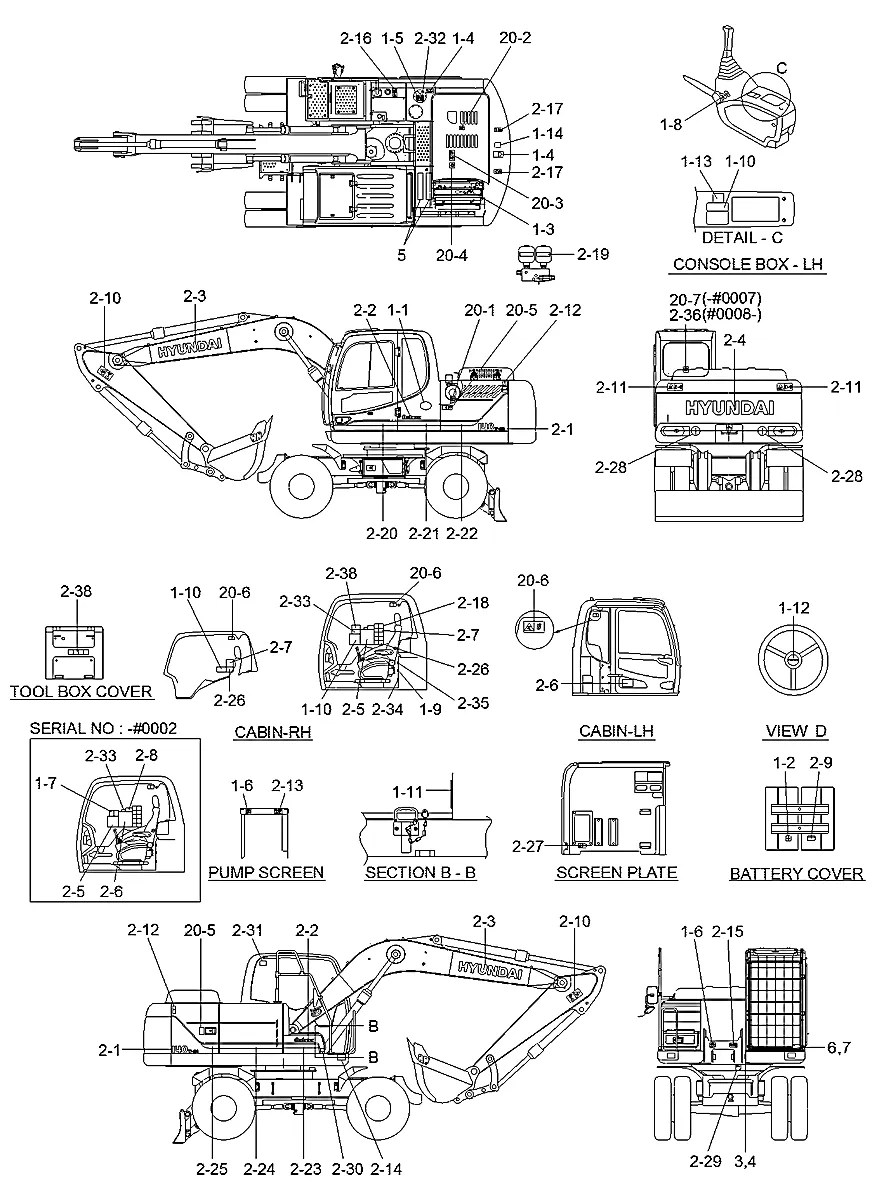 99Q4-10726 Escavadeira de rodas Hyundai R140W-9S