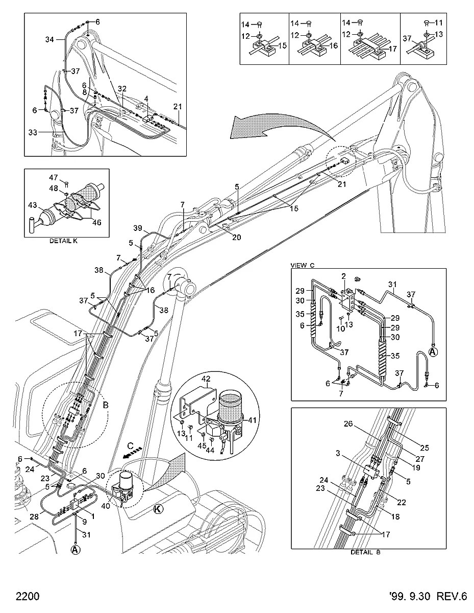 504-36041-2-2 Escavadeira de esteiras Hyundai R450LC-3A