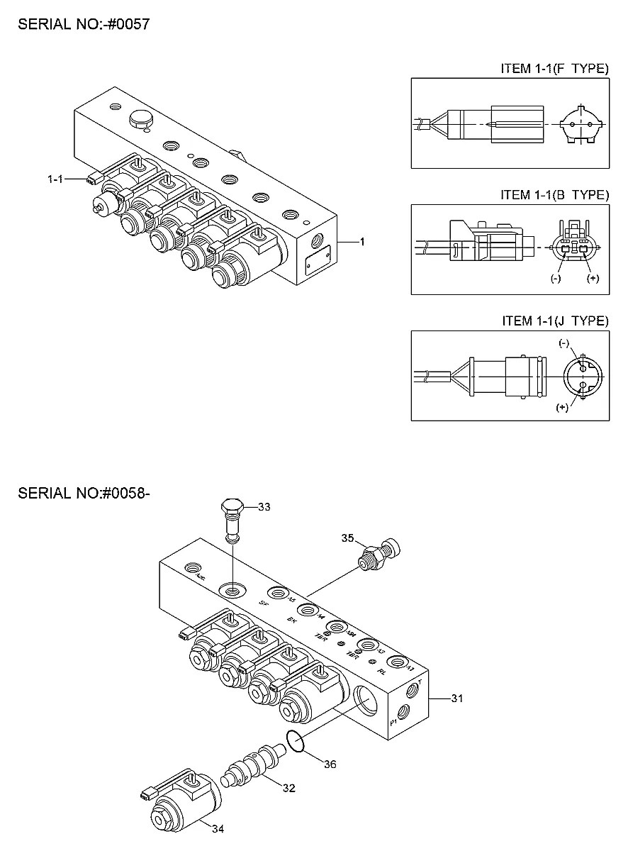 31M6-04081BLOCK Escavadeira de rodas Hyundai R55W-3