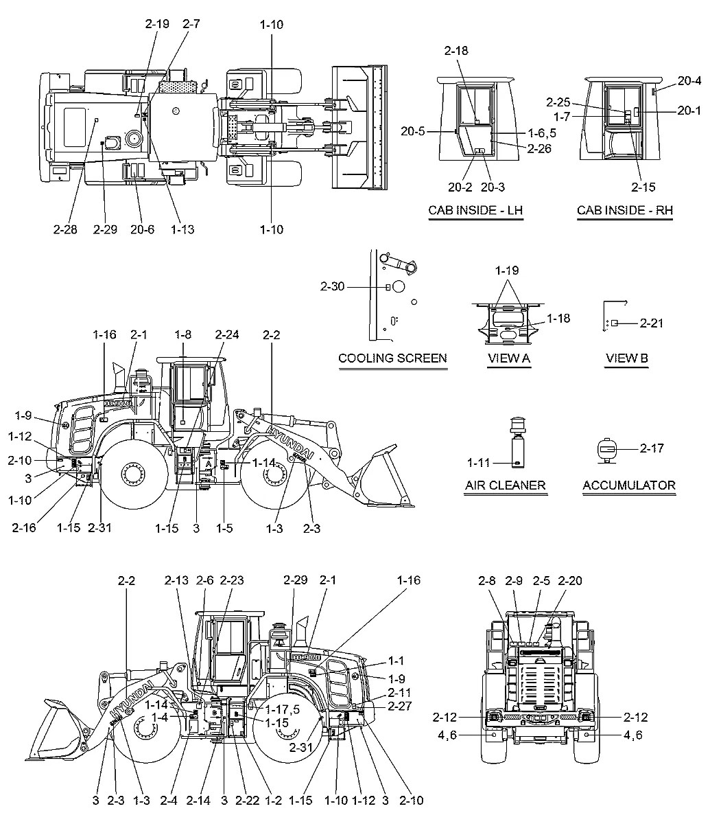 92WD-10520 Pá-carregadeira Hyundai HL760-F