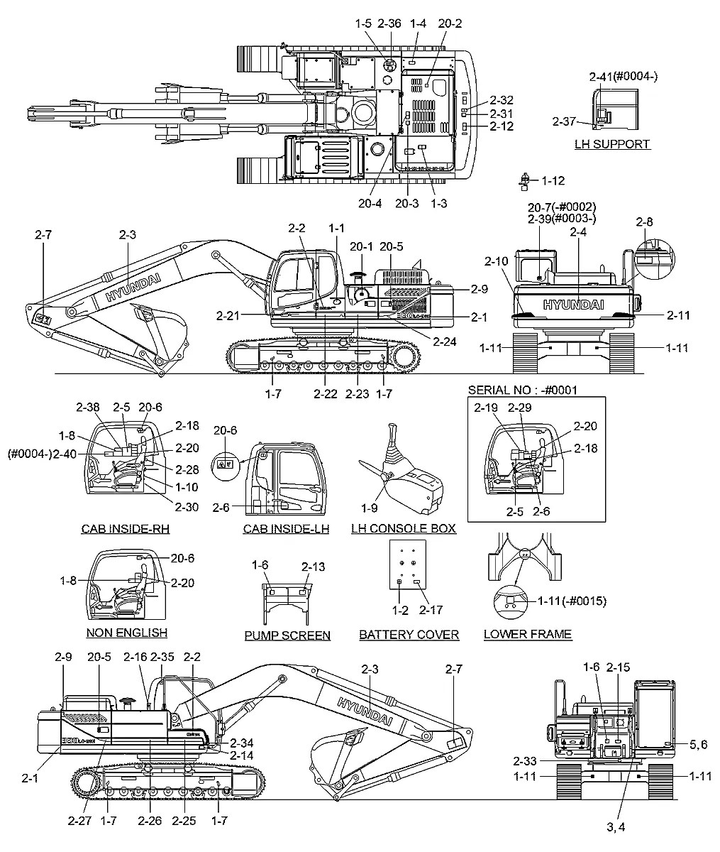 93Q9-03100 Escavadeira de esteiras Hyundai R330LC-9SH