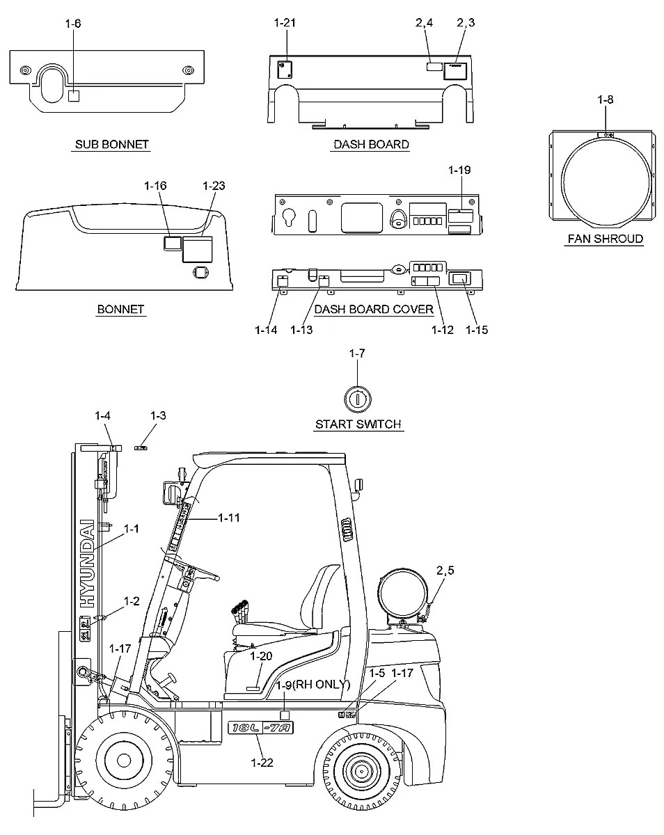 93HH-10060 Empilhadeira Hyundai 15-18-20L-7A