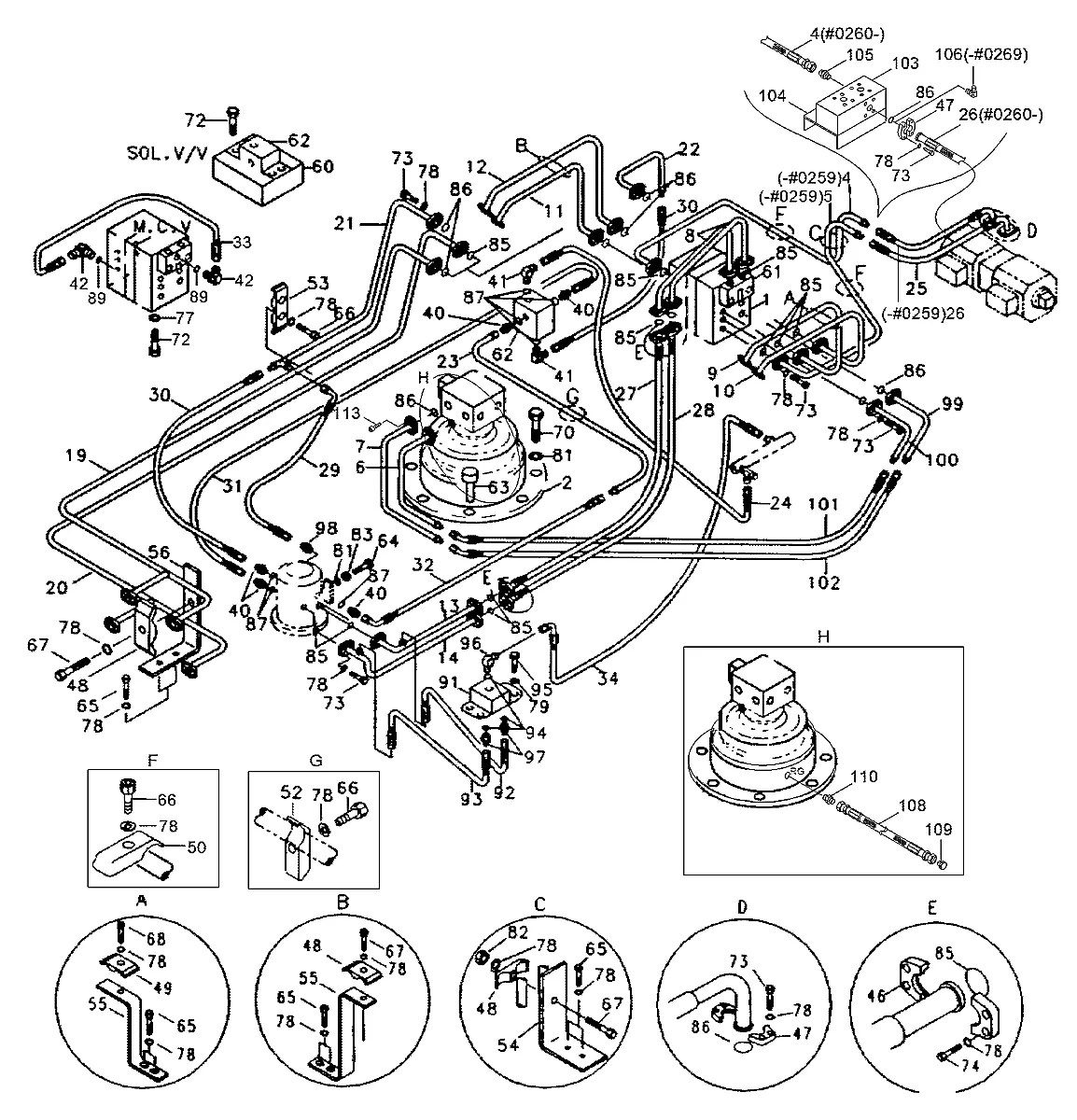 E131-0120 Escavadeira de rodas Hyundai R200W