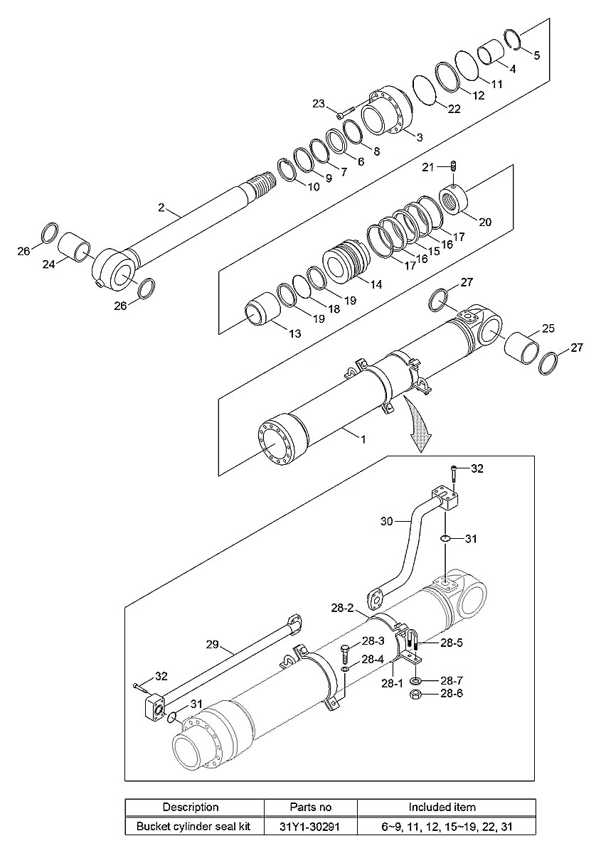 31K8-60110 Escavadeira de esteiras Hyundai HX300 L
