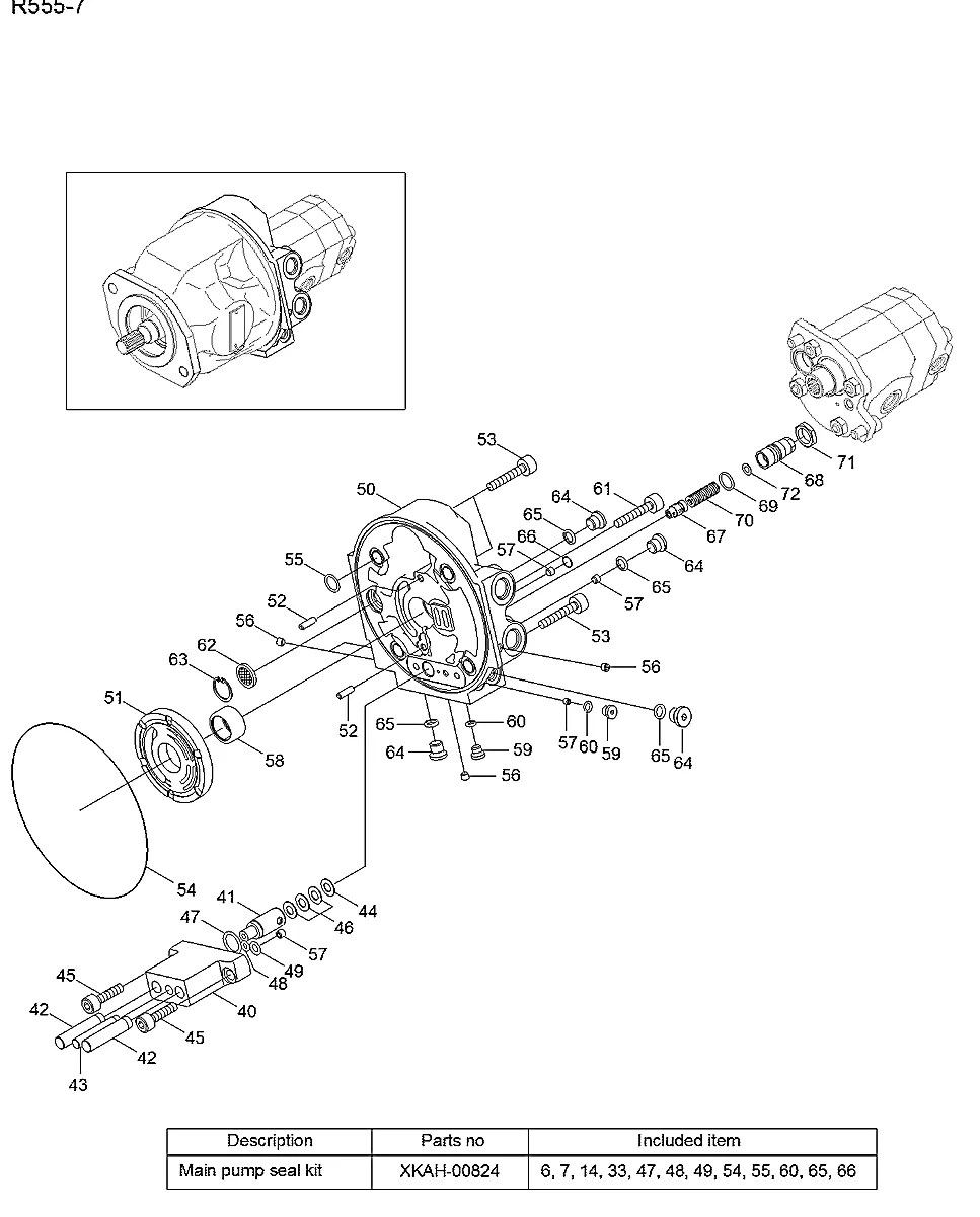 XKAH-00921 Escavadeira de esteiras Hyundai R55-7
