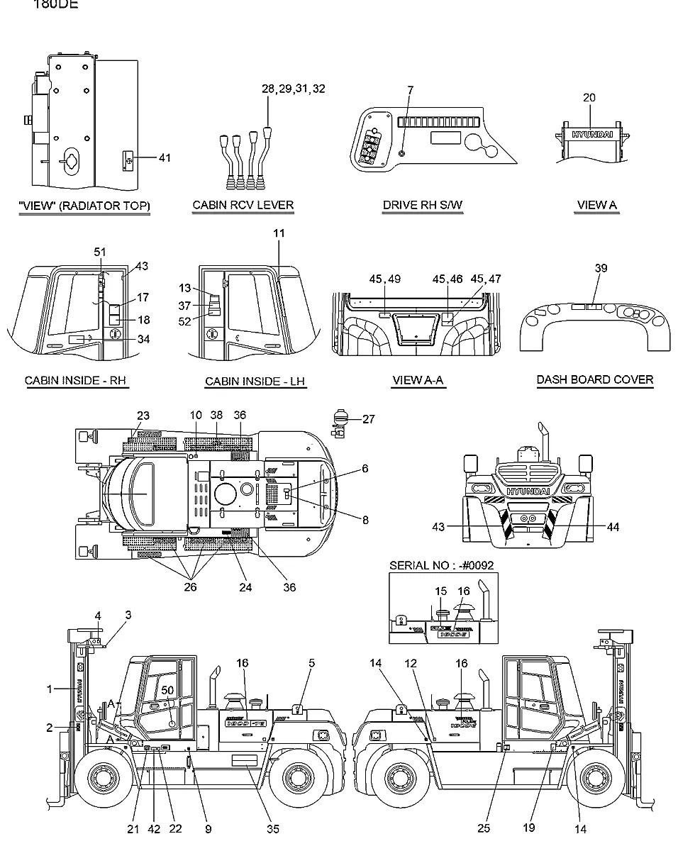 93HS-00350 Empilhadeira Hyundai 180D-7E
