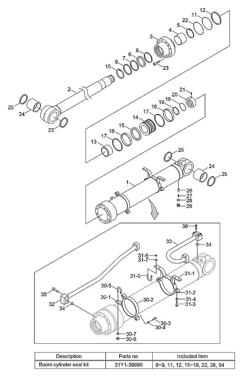 31Y1-38541 Escavadeira de esteiras Hyundai RD340LC-7