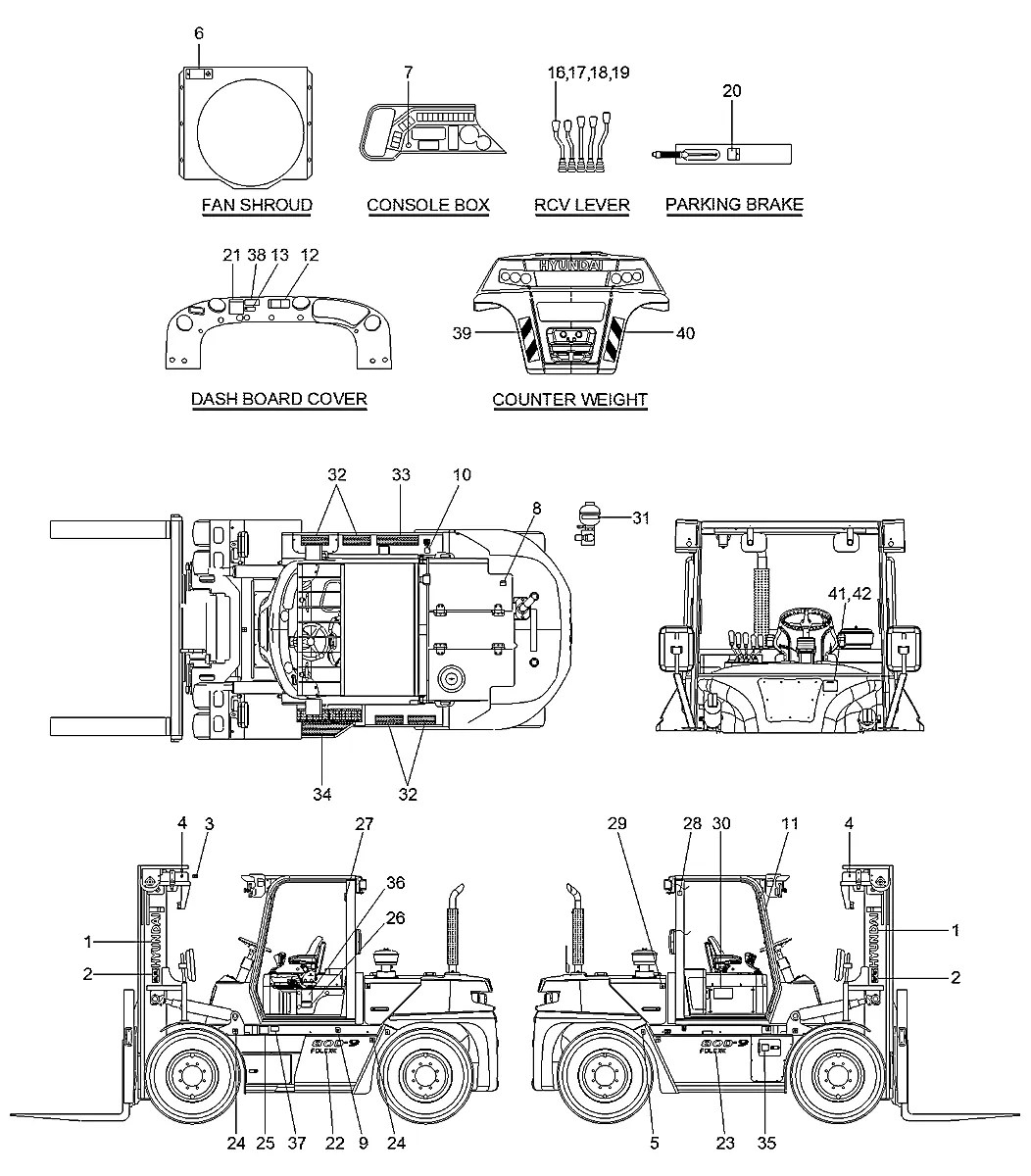 92FT-70700 Empilhadeira Hyundai 80D-9
