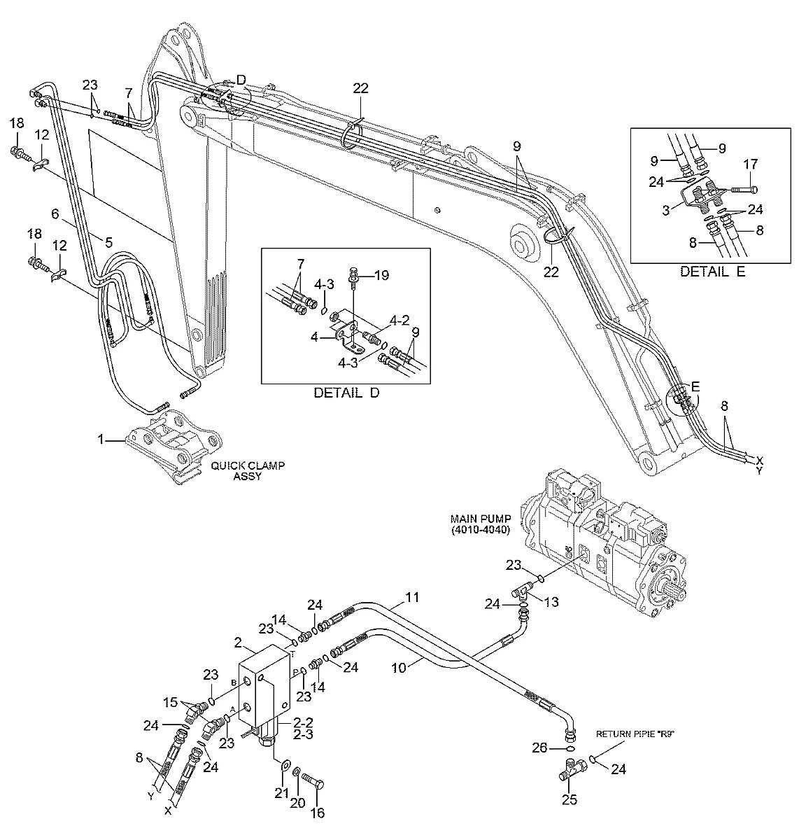 P913-047060 Escavadeira de esteiras Hyundai R320LC-7