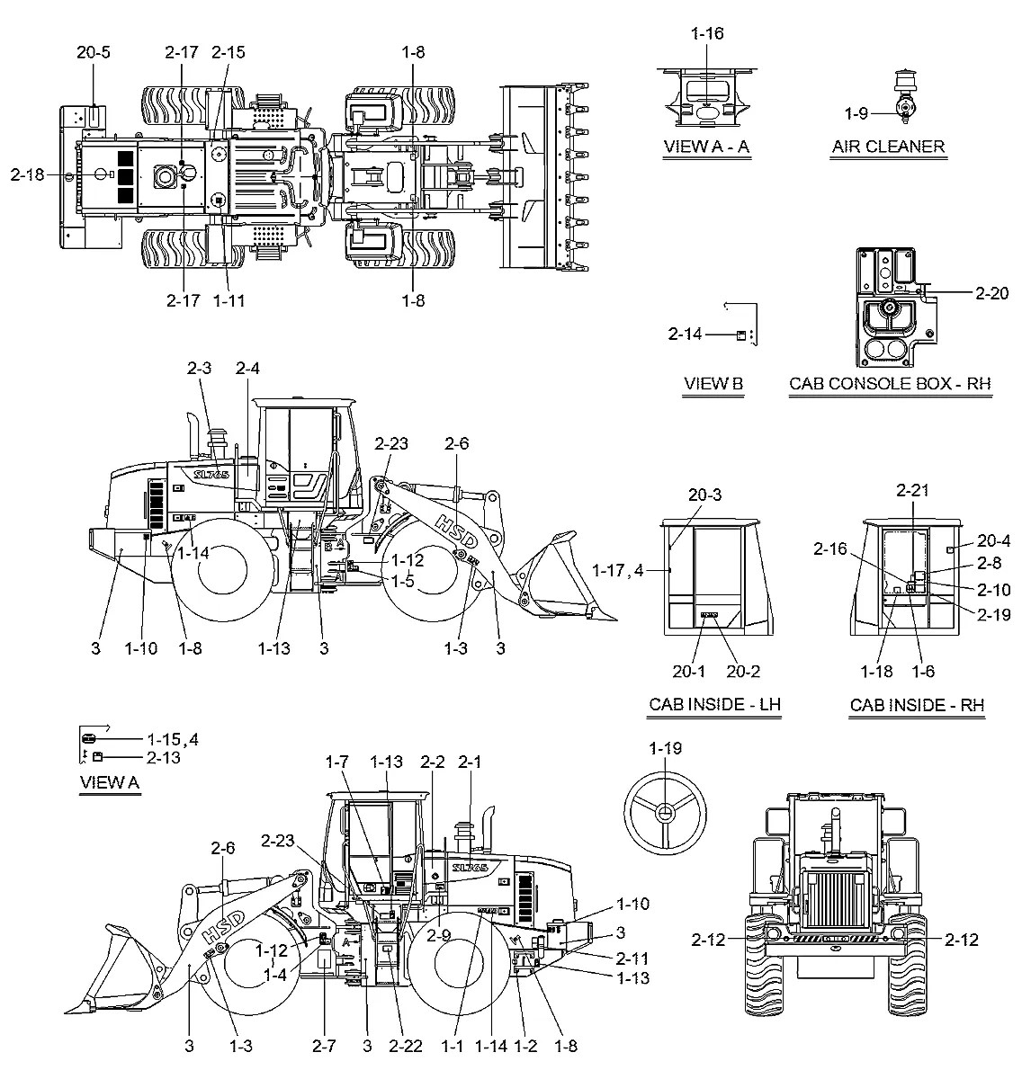 92Z1-07109 Pá-carregadeira Hyundai SL765