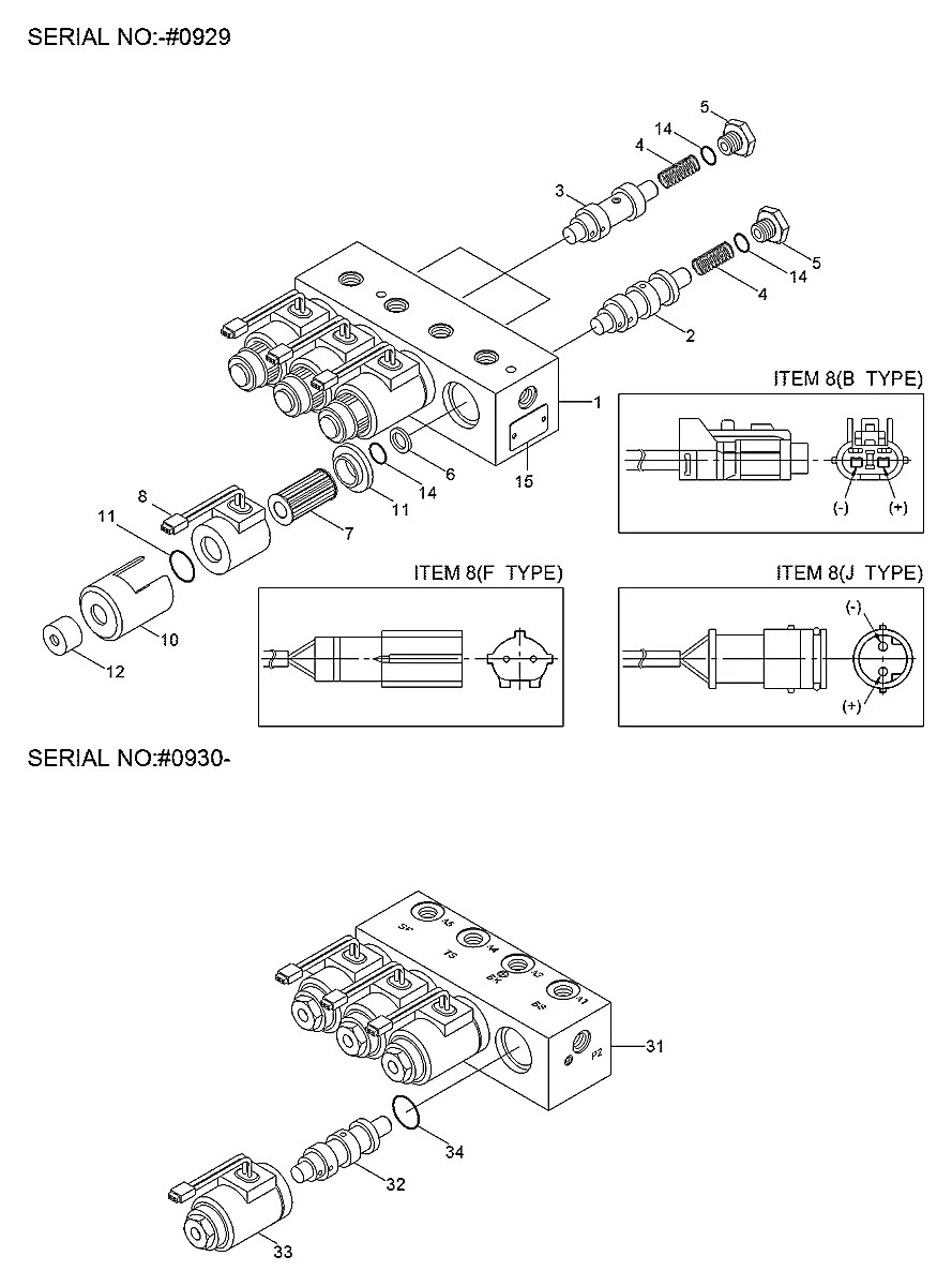 31M6-51081BLOCK Escavadeira de esteiras Hyundai R55-3