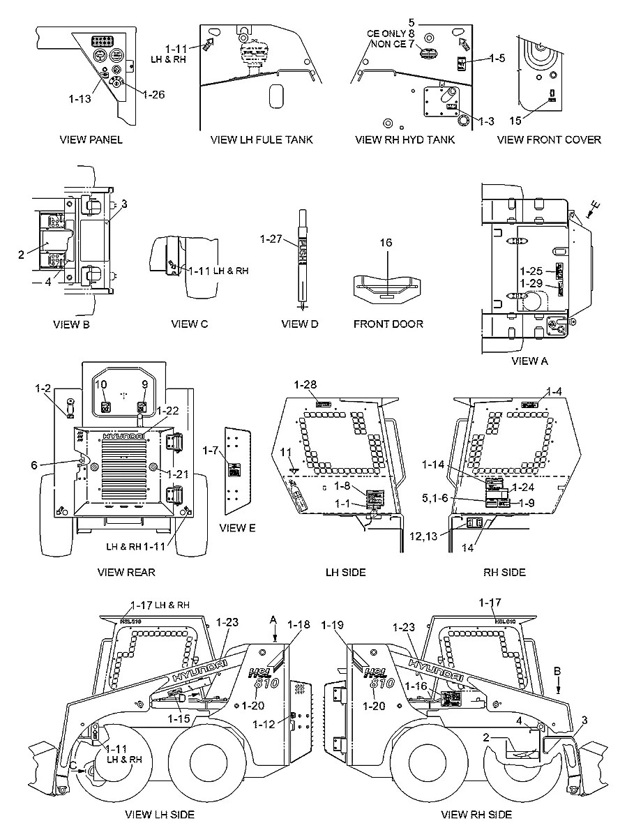 92S4-00600 Mini carregadeira Hyundai HSL810