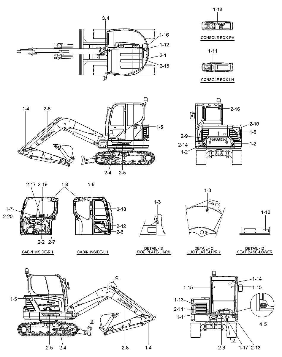 97ML-00100 Escavadeira de esteiras Hyundai R60CR-9A