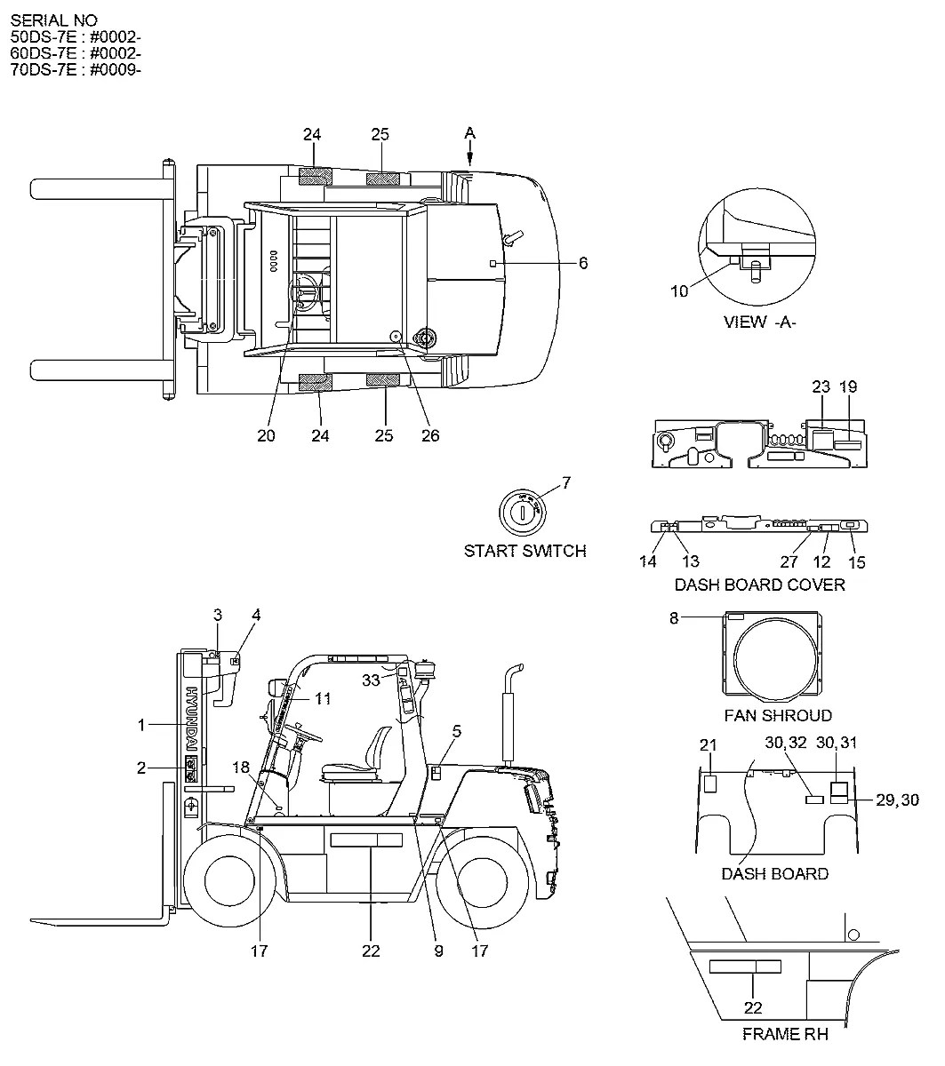 92FV-00430 Empilhadeira Hyundai 50-60-70DS-7E