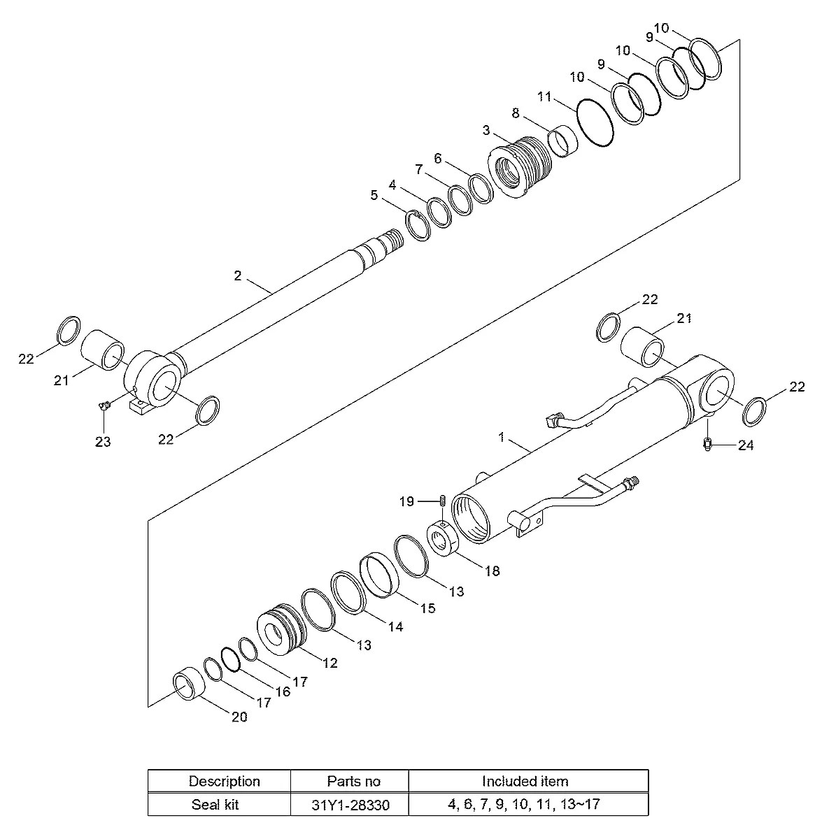 Y110-045011 Escavadeira de esteiras Hyundai R35Z-9