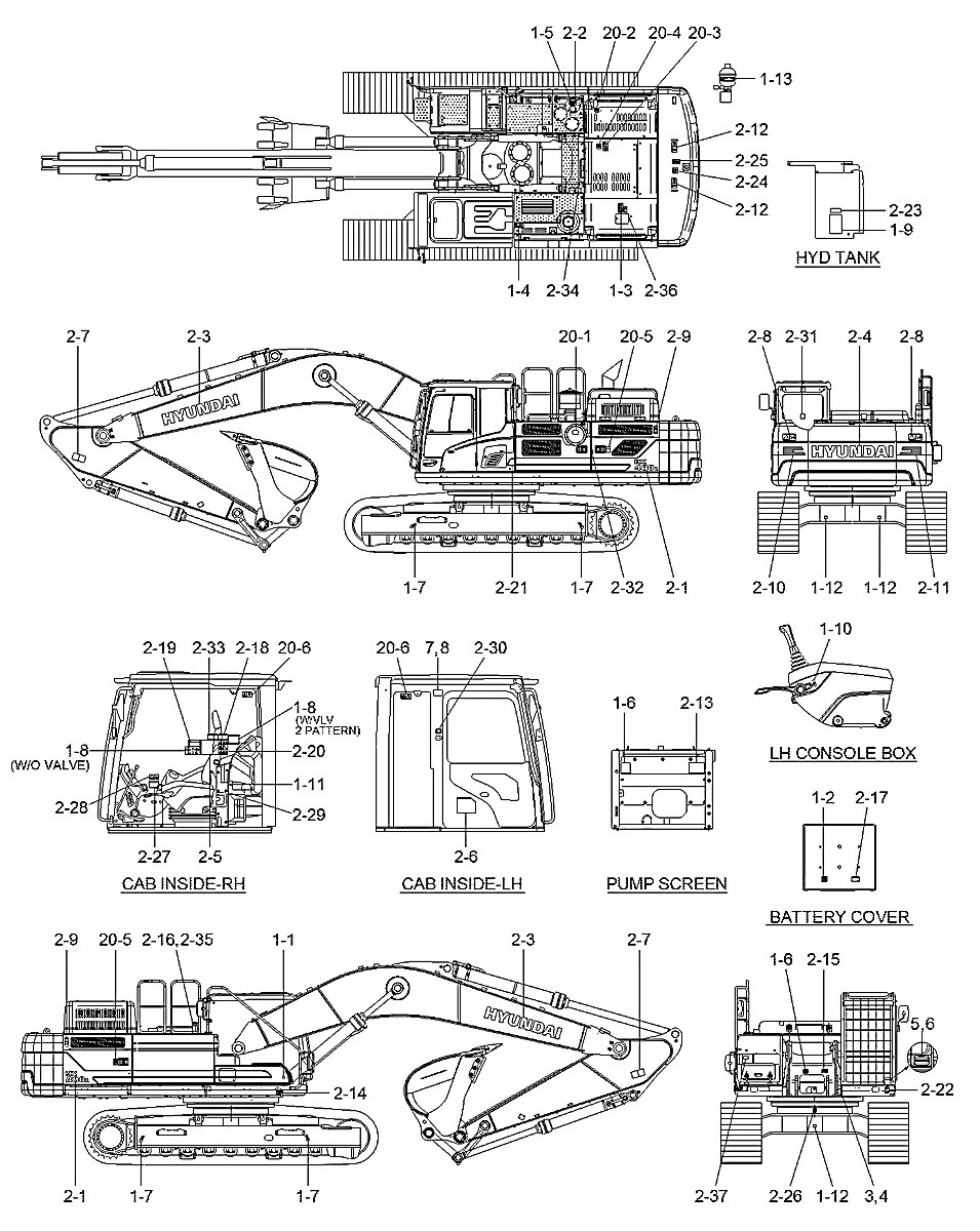 91KB-42100 Escavadeira de esteiras Hyundai HX480 L