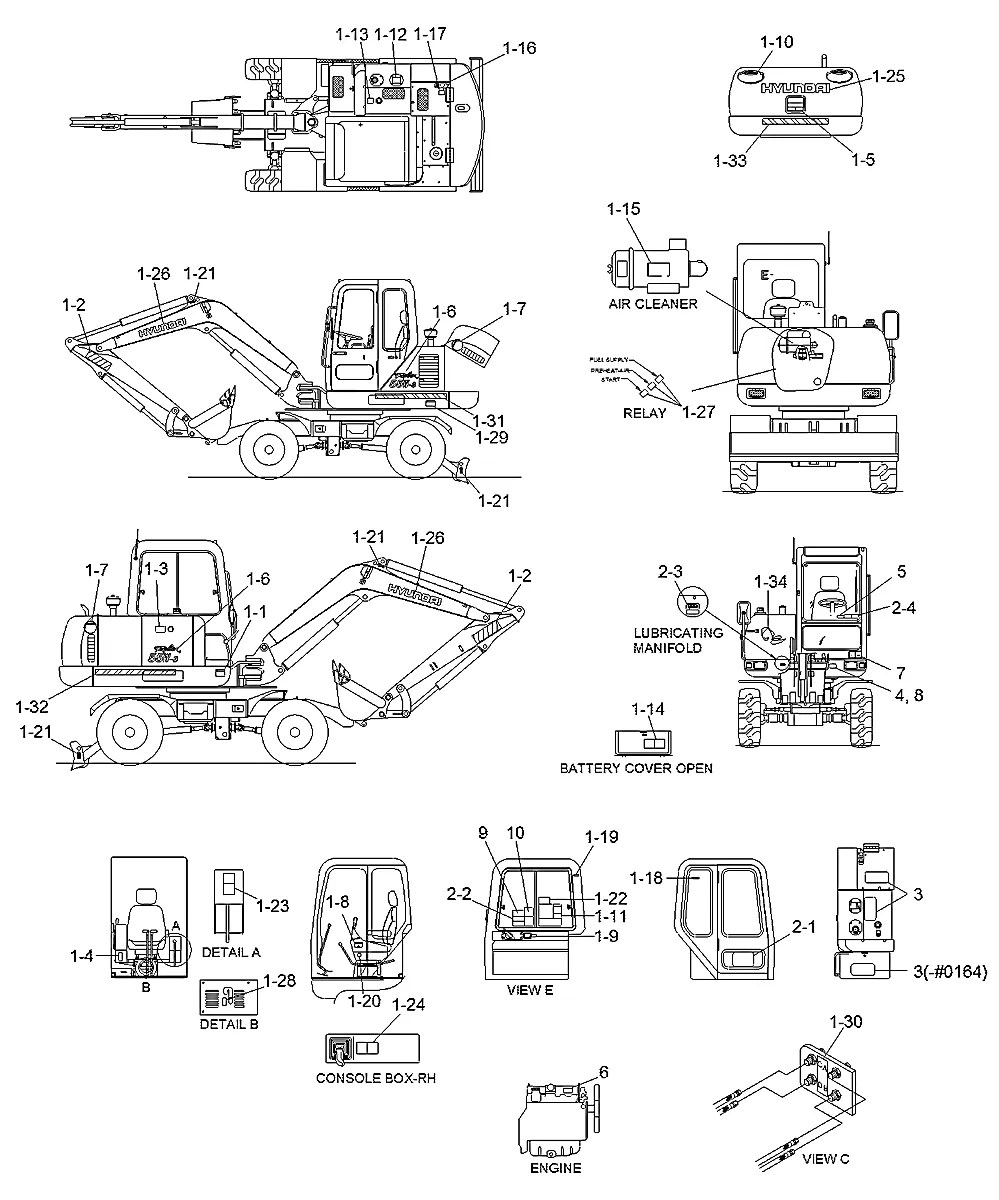 91M6-01071 Escavadeira de rodas Hyundai R55W-3