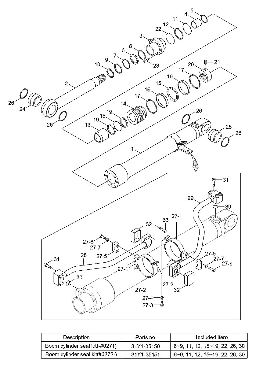 31Y1-18463 Escavadeira de esteiras Hyundai R370LC-7