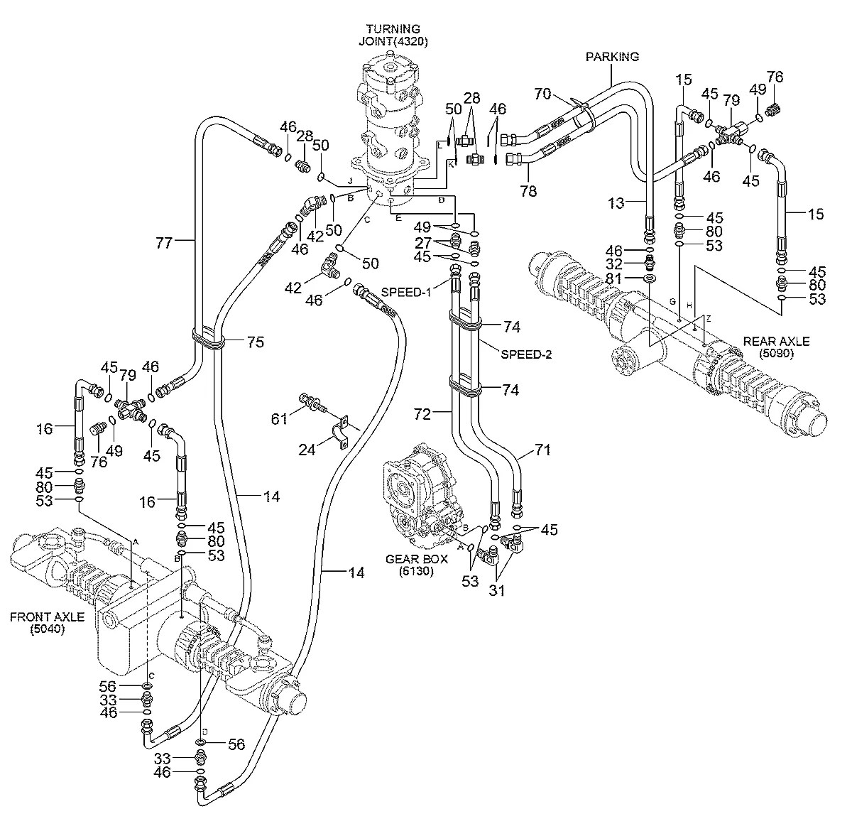 P933-065026 Escavadeira de rodas Hyundai R55W-9