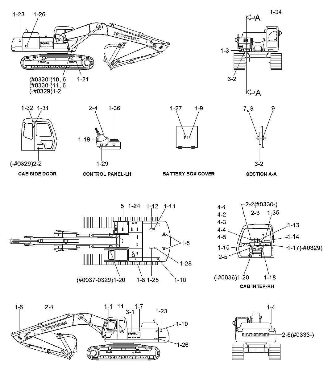 91EH-22140 Escavadeira de esteiras Hyundai R360LC-3H