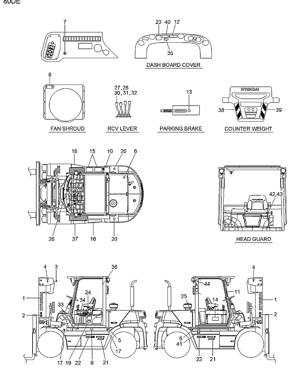 93FQ-05300 Empilhadeira Hyundai 80D-7E ACE