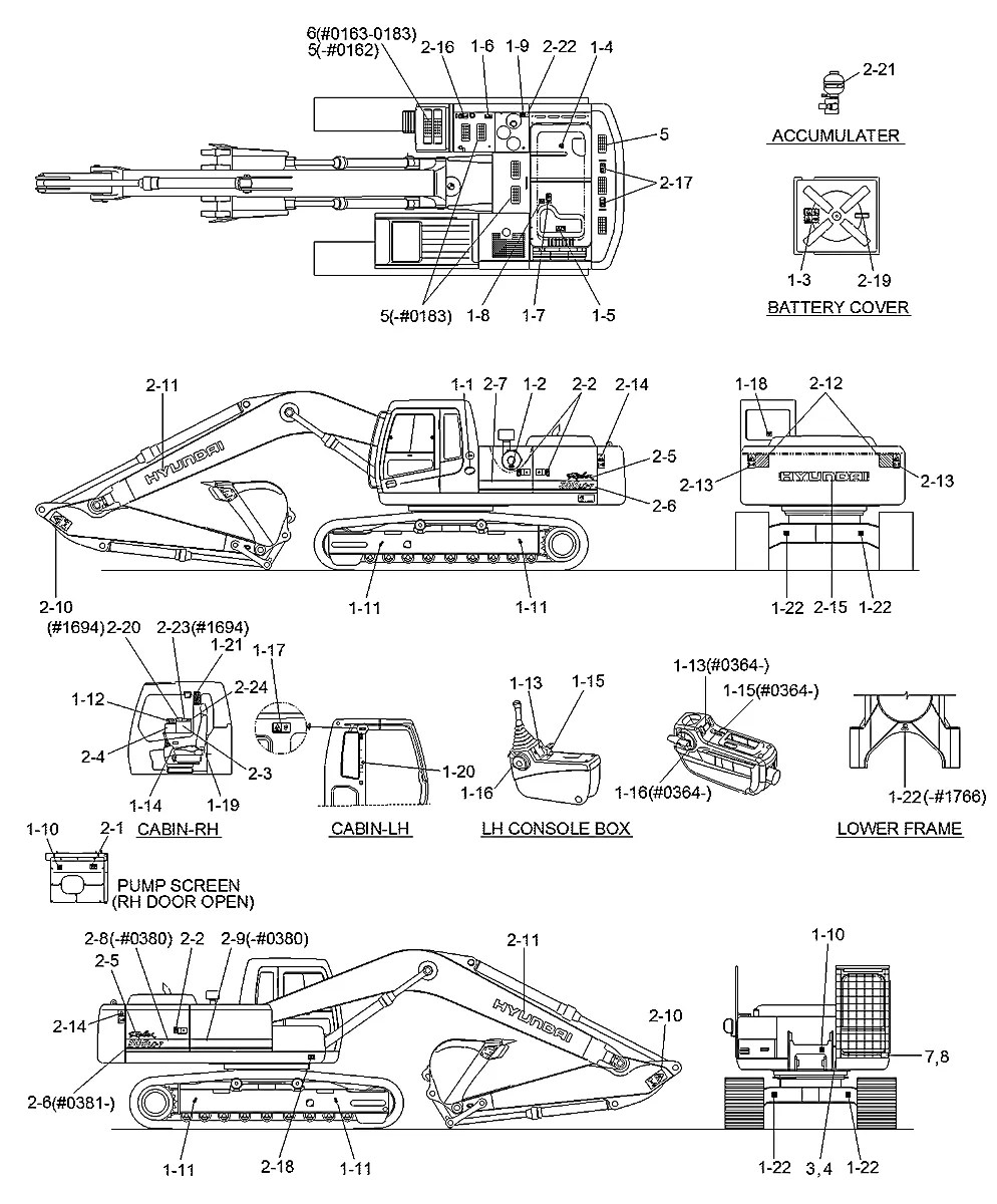 94N8-00010 Escavadeira de esteiras Hyundai R305LC-7