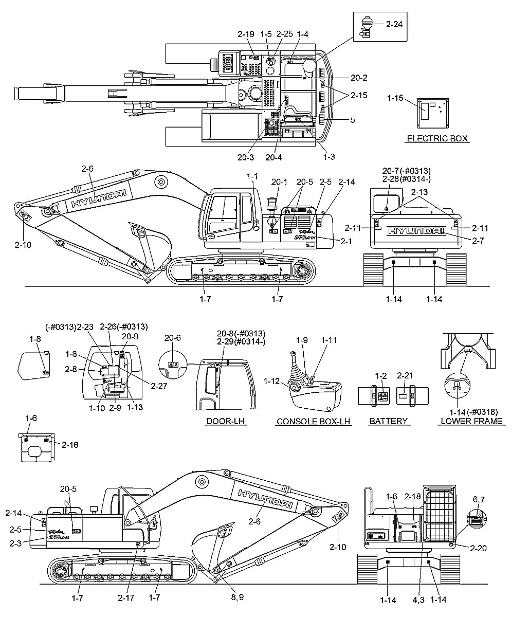 93N7-10712 Escavadeira de esteiras Hyundai R250LC-7A