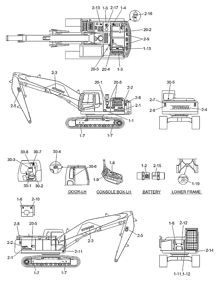 91W6-01101 Escavadeira de esteiras Hyundai R250LC-7A