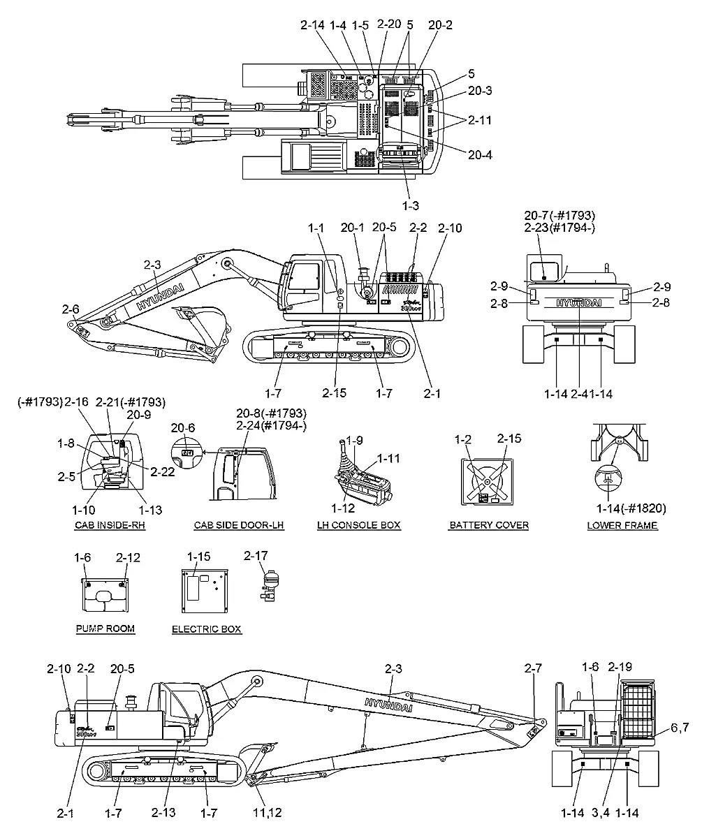 94N8-00023 Escavadeira de esteiras Hyundai R300LC-7