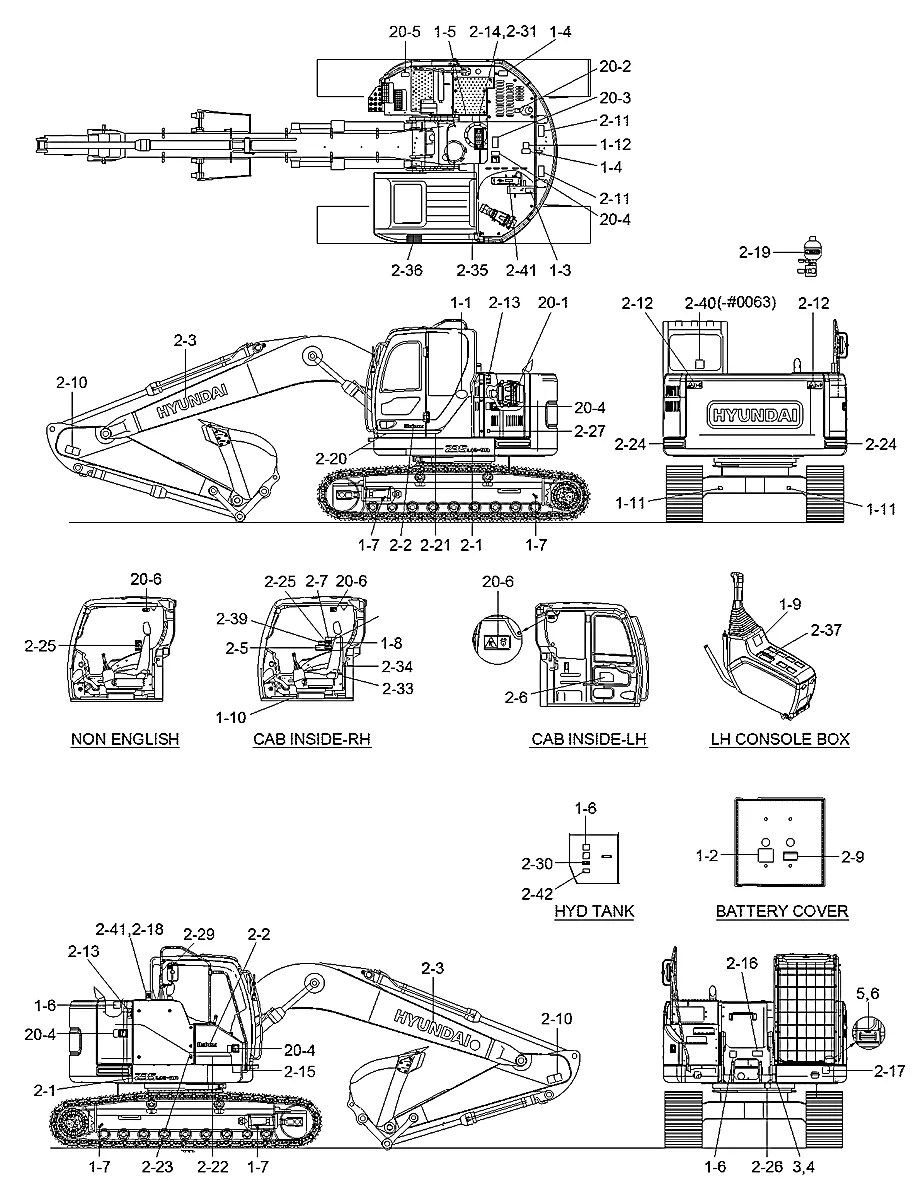 93Q4-07402 Escavadeira de esteiras Hyundai R235LCR-9A